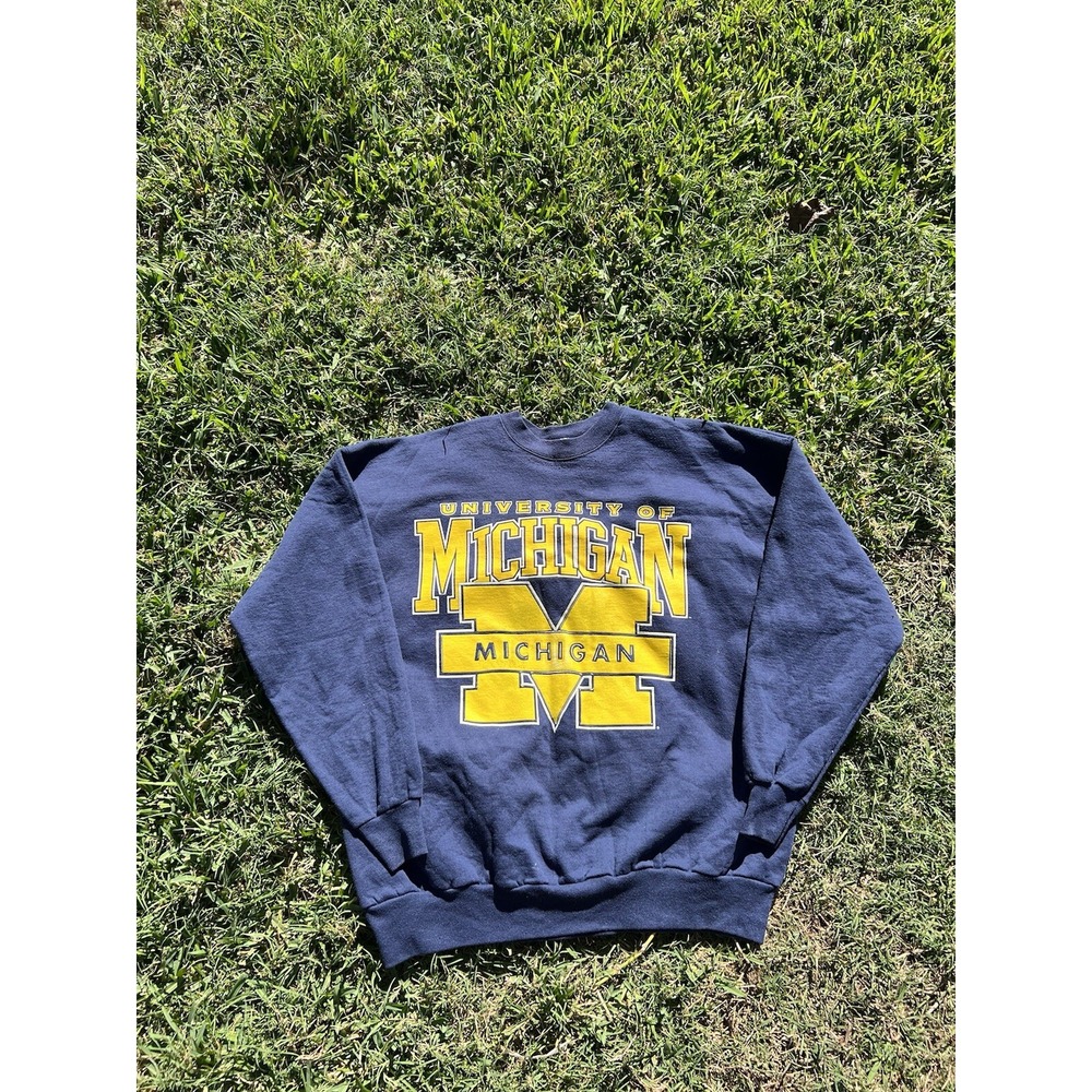 Vintage Michigan Wolverines Sweatshirt Adult XL Crewneck 90s Blue Made in USA